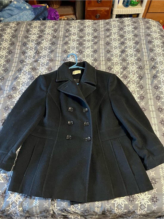 St. John's Bay Jackets & Blazers - St. John's Bay Black Double-Breasted Wool Peacoat